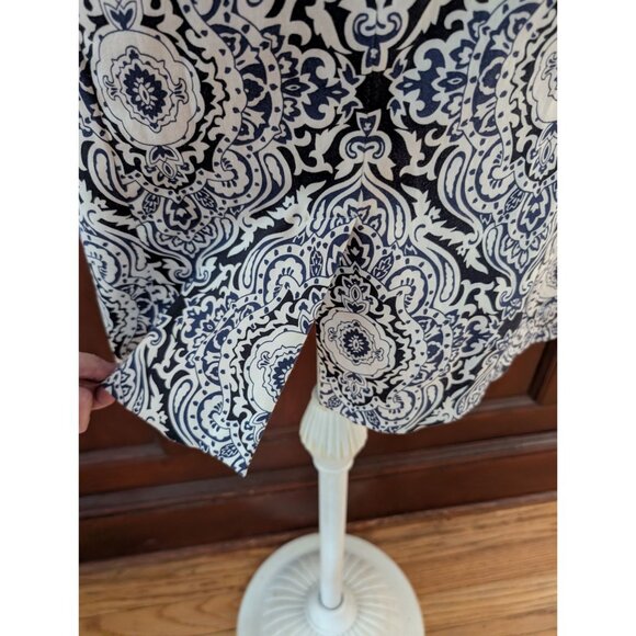 Jones New York Signature Stretch Square Neck Dress Size 10 Navy & White - Picture 4 of 9